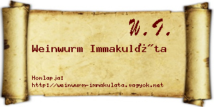 Weinwurm Immakuláta névjegykártya